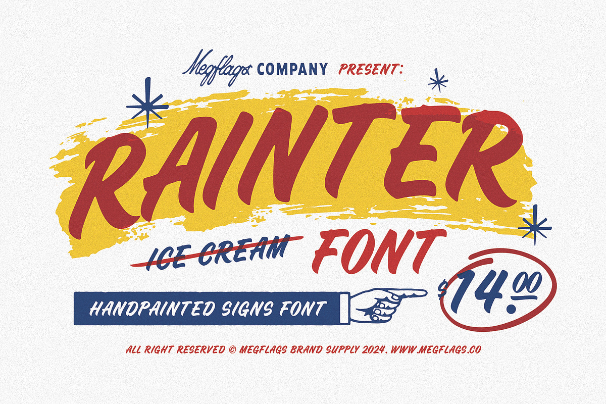 Rainter Sign Painter, a Handwritten Font by Megflags (Photo 1 of 2)