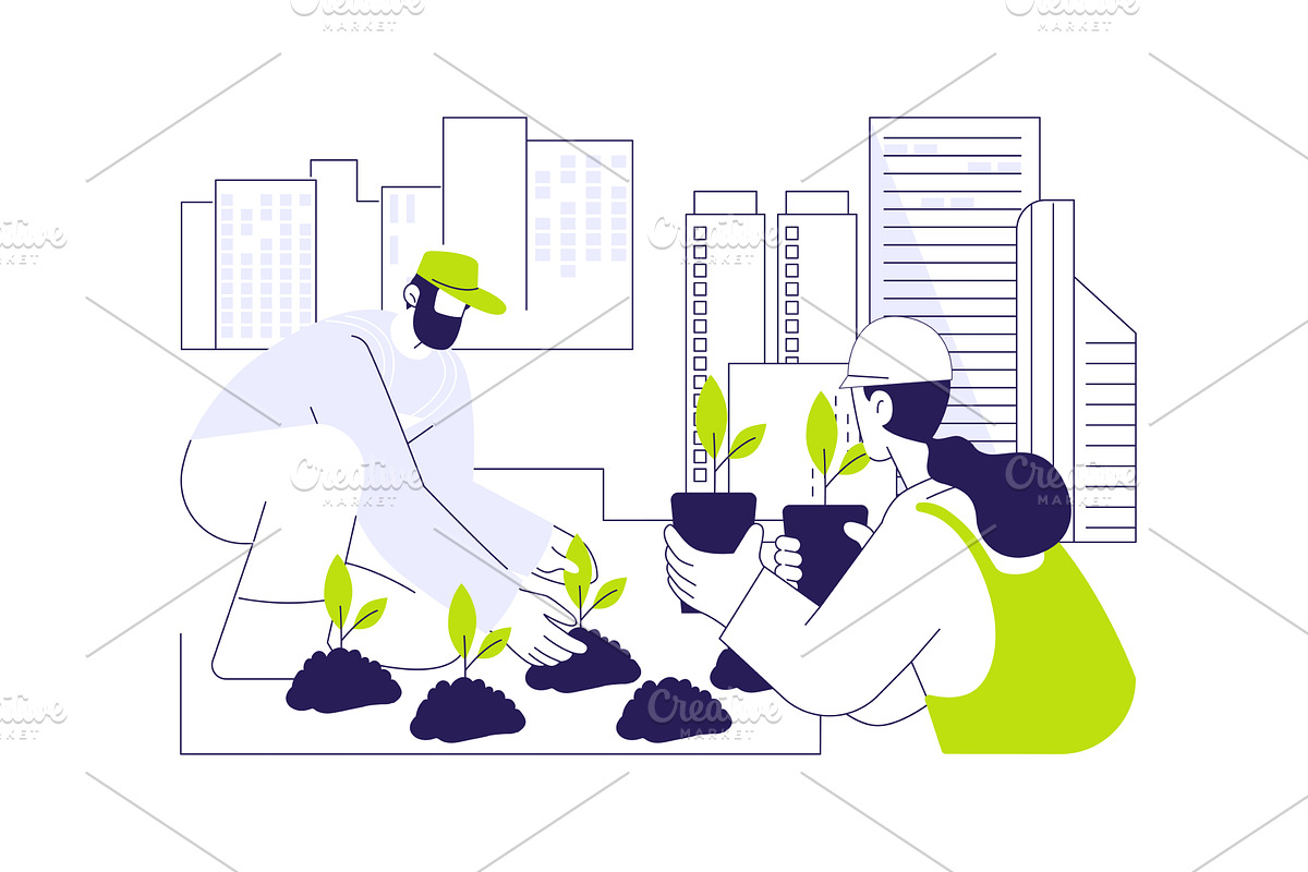 Flowerbed planting abstract concept, a Finance Illustration by Visual Generation