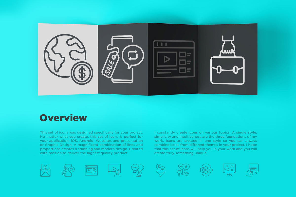 Business Marketing | 16 Icons Set, an Outline Icon by Alex Blogoodf (Photo 3 of 15)