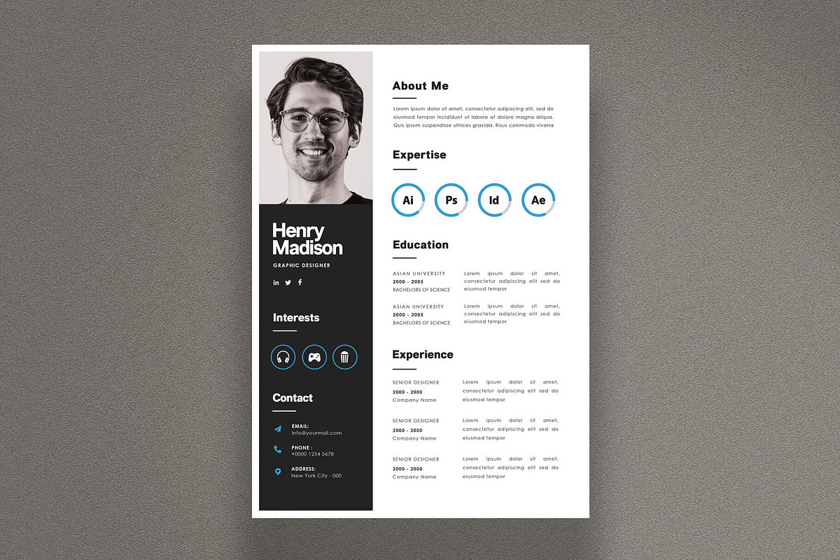 Professional CV Template, a Resume Template by Saman Osama (Photo 2 of 2)