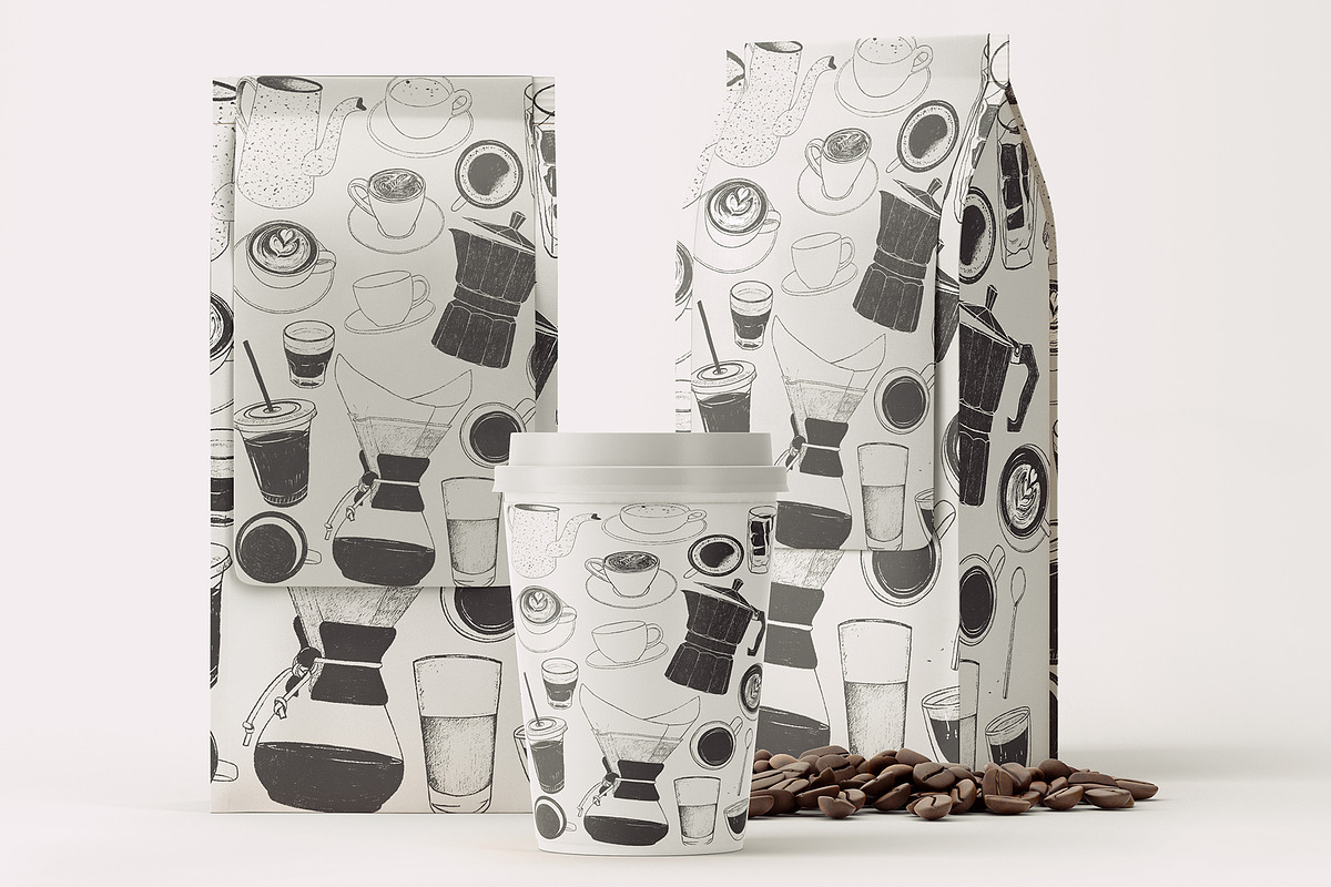 Hand Drawn Coffee Sketches PSD/Ai, an Illustration by Cuppakeri (Photo 3 of 3)