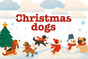 Cozy Winter Dogs Clipart – Hand, an Illustration by Yana_mide (Thumbnail 1 of 16)