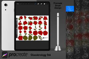 Rose Outline Set 2 Procreate Brush