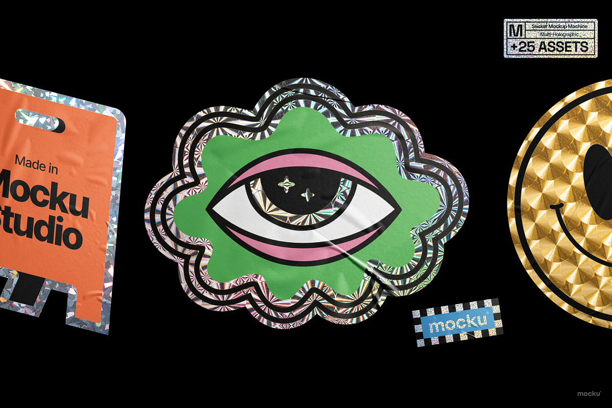Sticker Mockup Machine Multi-Holo, a Packaging Mockup by Mocku (Photo 3 of 22)