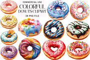 Colorful Donuts Clipart, an Illustration by Daily.Designs (Thumbnail 1 of 4)