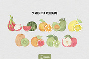 Pastel Fruits Watercolor Clipart, a Food Illustration by creationsbyapuruh (Thumbnail 7 of 9)