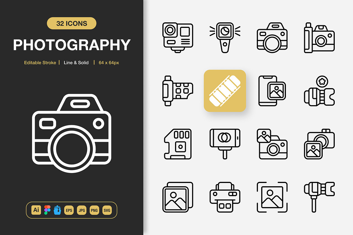 Photography Icons, an Icon by Spacepixel Creative (Photo 1 of 3)