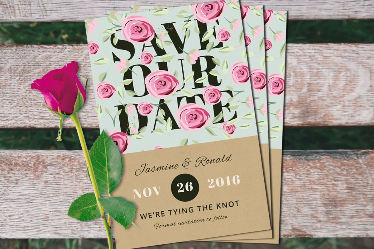 Vintage Wedding Invitation Suite, an Invitation Template by wulano (Photo 3 of 5)