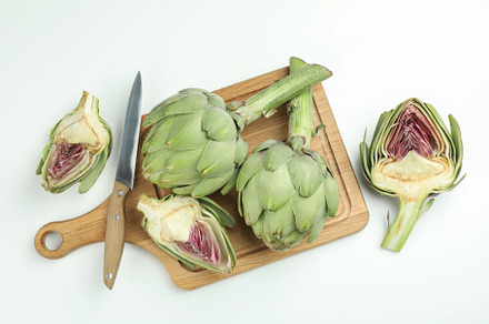Concept of healthy food with artichoke, top view, a Food & Drink Photo by AtlasStudio PRO