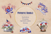 Patriotic Clipart Bundle, a Seasonal Illustration by Maggie Stilwell Design (Thumbnail 1 of 16)