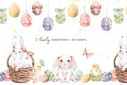 Easter Rabbits watercolor clipart, an Animal Illustration by Eva Kleinman (Thumbnail 7 of 14)