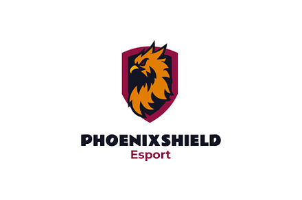 Mascot Phoenix Shield Logo Design