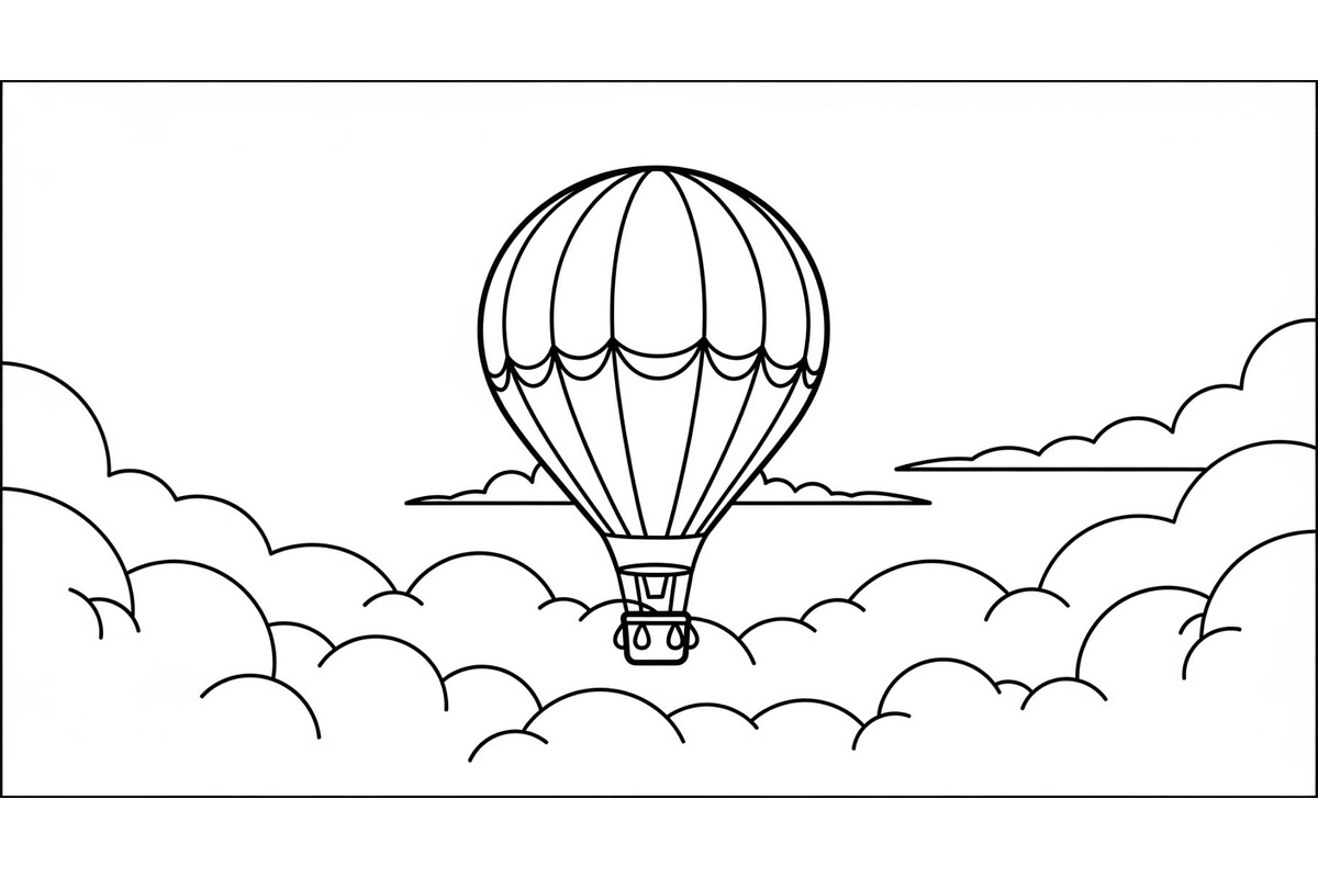 Hot Air Balloon Cloud Line Art bundl, an Illustration by Designer_Momina (Photo 20 of 51)