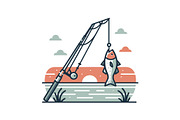 Minimal Fishing Rod Icon Vector Set, an Object Graphic by yasushie (Thumbnail 15 of 16)