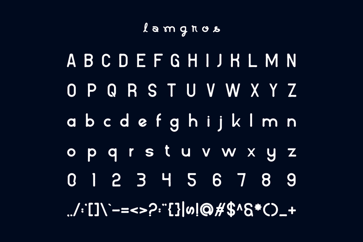 Lamgros - Minimal Logo Font, a Font by Iqsiart Studio (Photo 4 of 6)