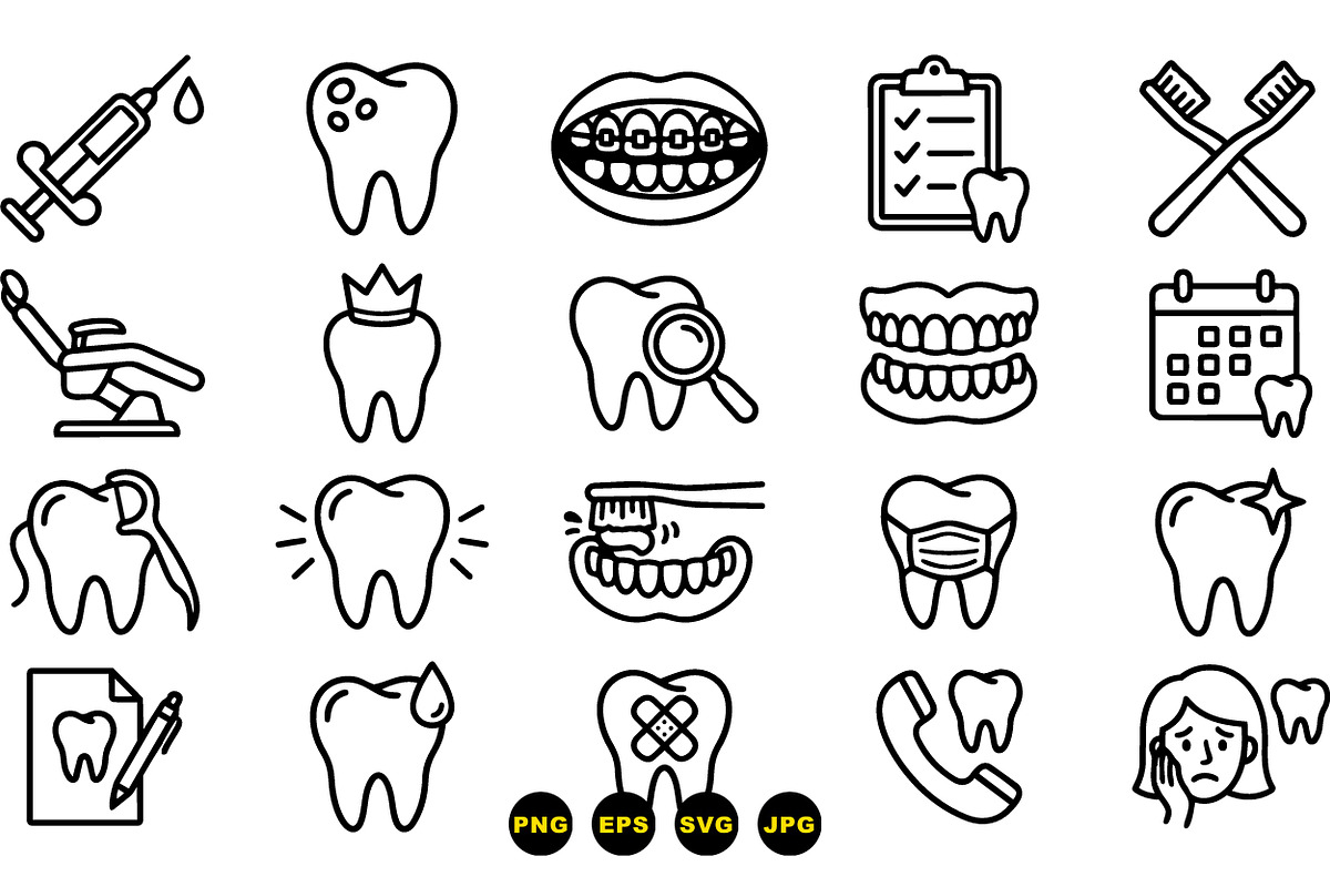 Dental Care Icon Clipart Set, an Illustration by designvectx (Photo 3 of 3)