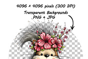 Whimsical Animals Floral Clipart, a Graphic by one-touch (Thumbnail 15 of 18)