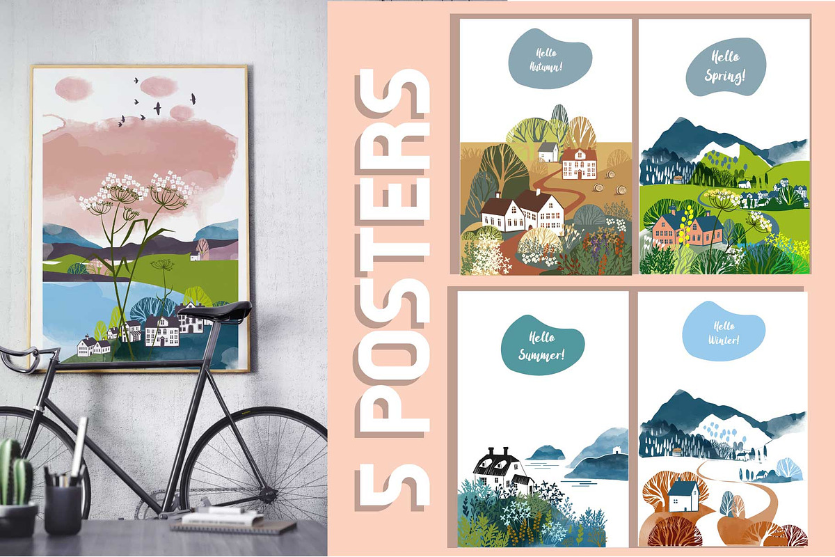 Flat landscape creator, a Seasonal Illustration by Tatiana Davidova (Photo 3 of 5)