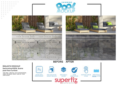 Swimming POOL Scene Mockup SM220