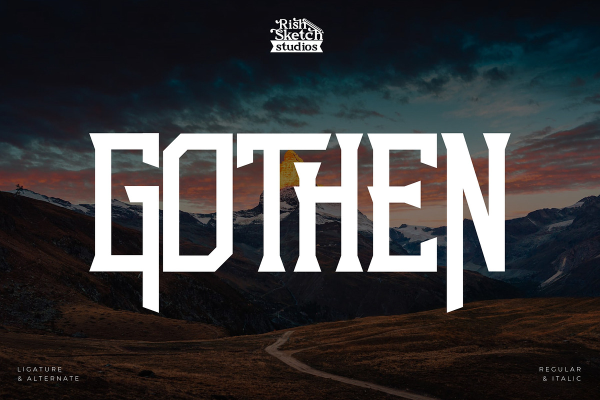 Gothen - Modern Serif Font, a Serif Font by Rishsketch (Photo 1 of 15)