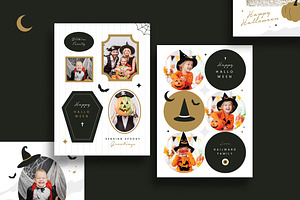 Simple Elegant Halloween Photo Card