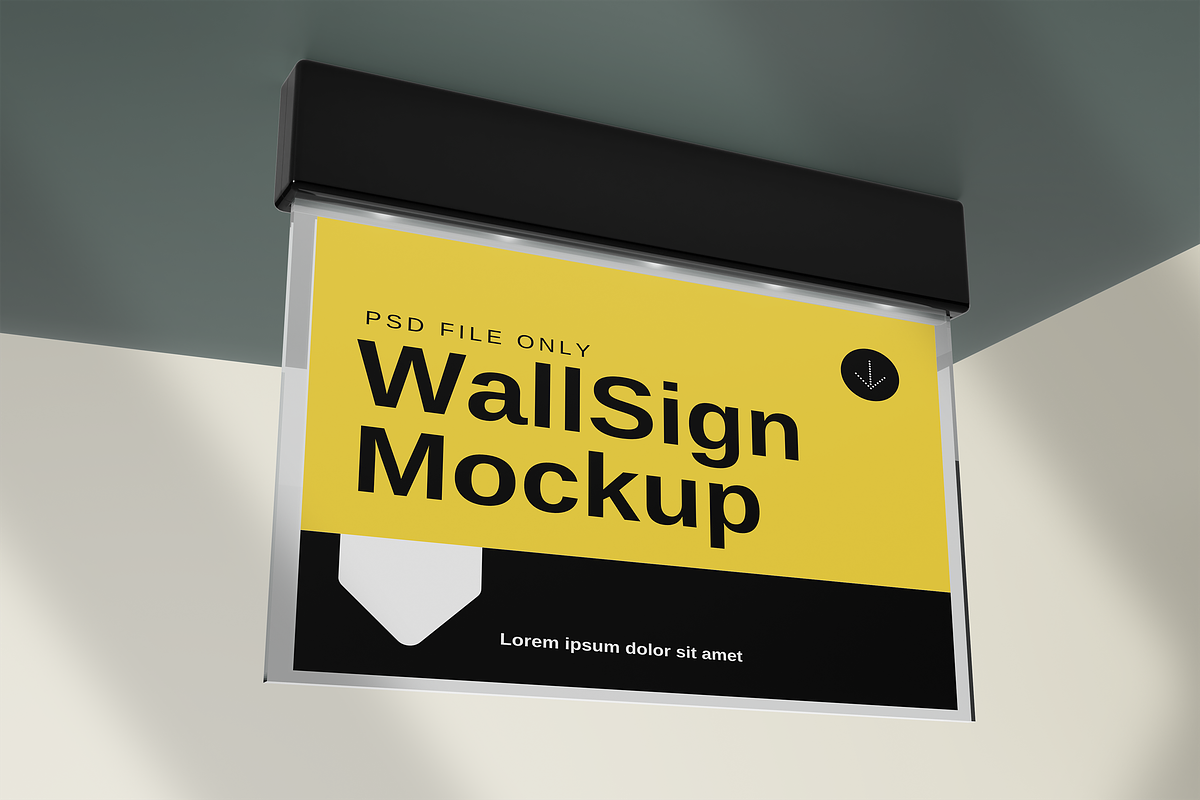 Wall Sign mockup, an Advertising Mockup by Twins_studio926 (Photo 3 of 5)