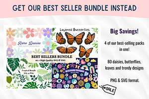 Cute Boho Flower Bundle - SVG PNG