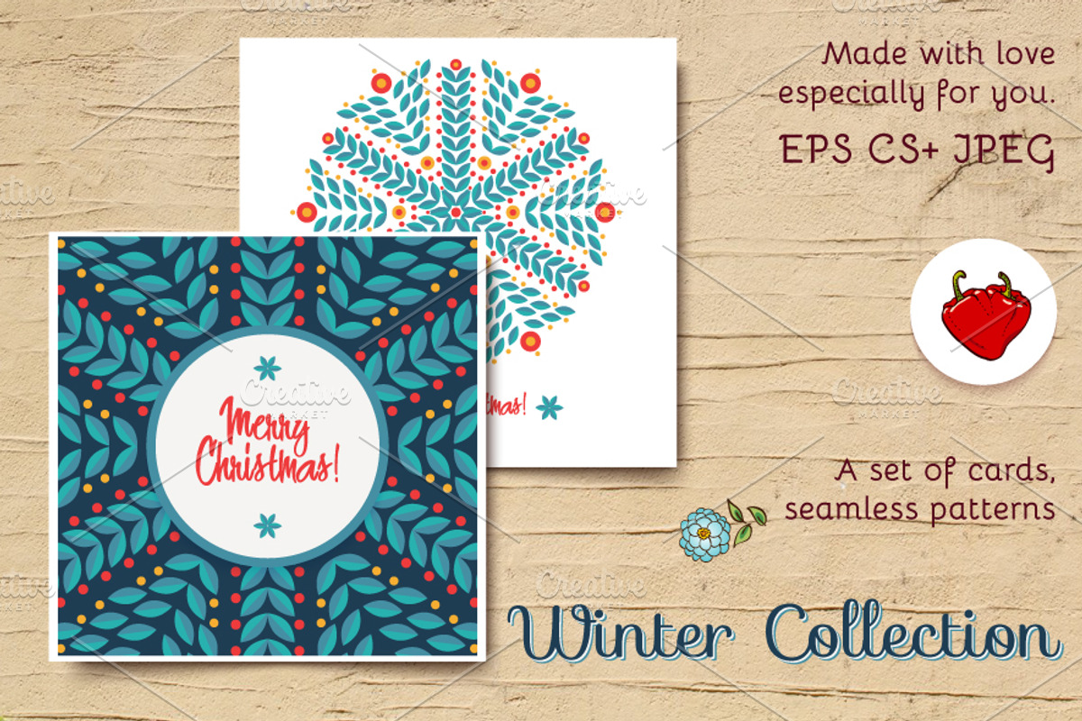 Winter Collection set, a Pattern Graphic by KundolaArt (Photo 1 of 3)