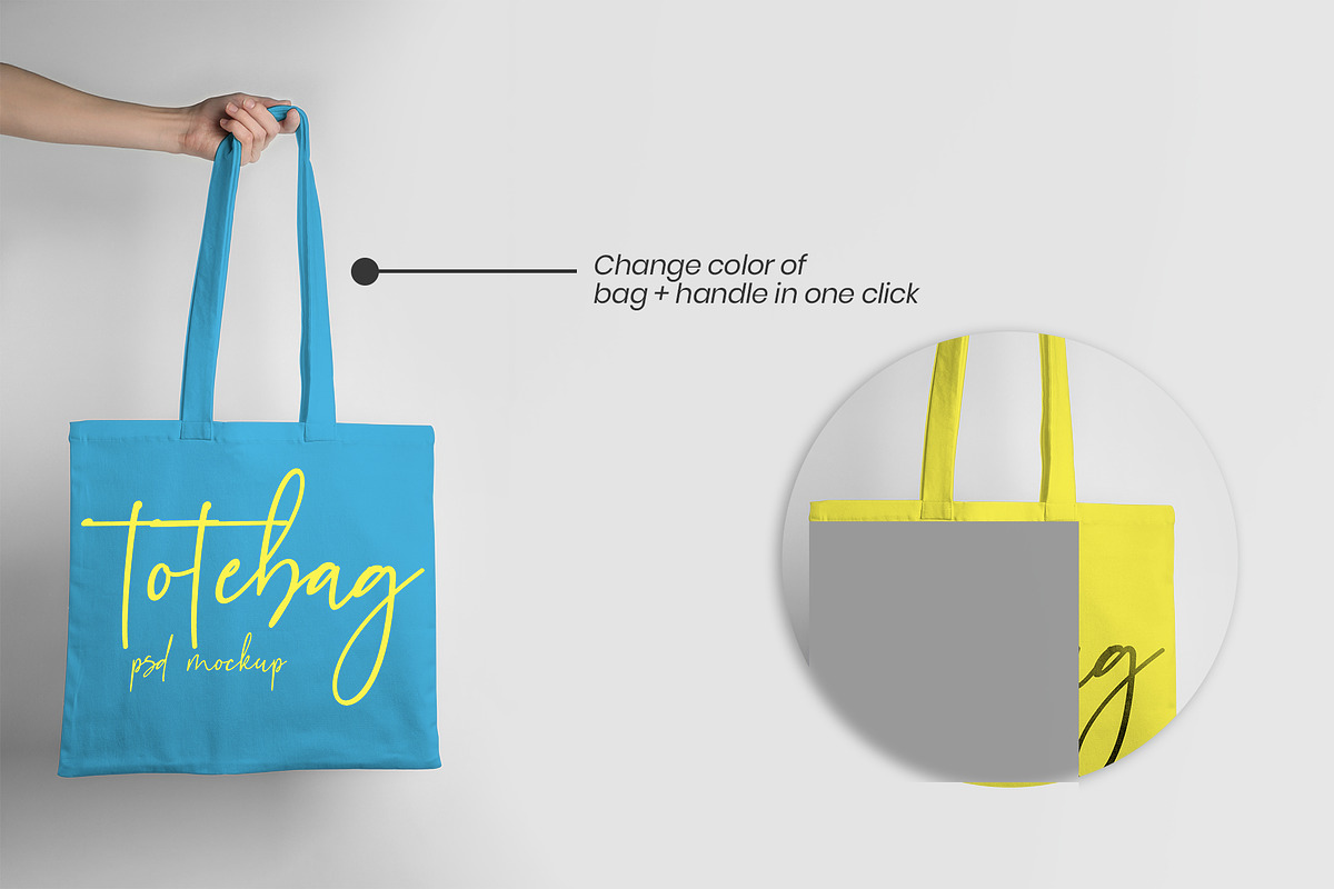 Realistic Tote Bag Mockup, a Product Mockup by Graphic Xtreme (Photo 3 of 4)