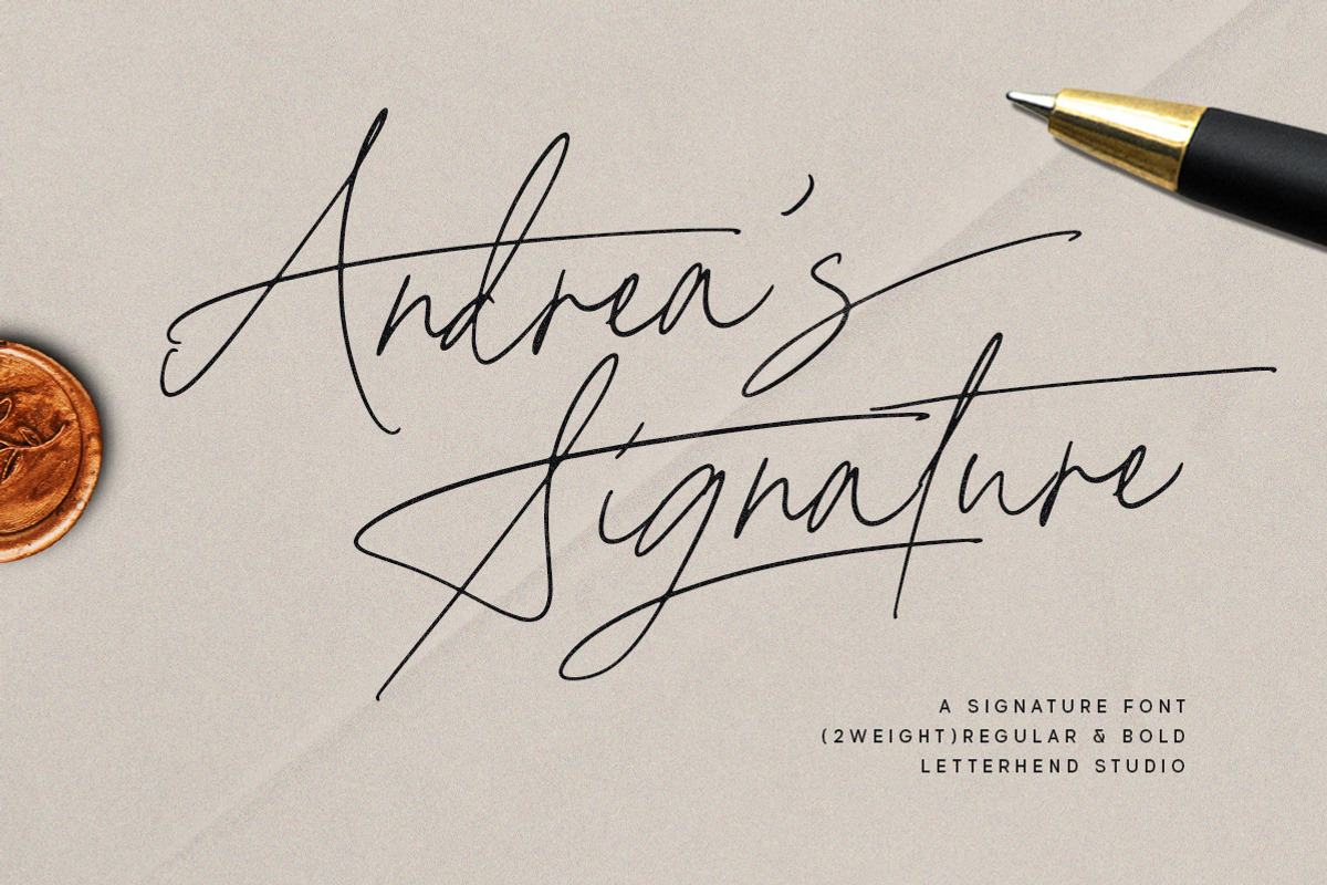 Andreas Signature, a Script Font by Letterhend Studio (Photo 1 of 11)