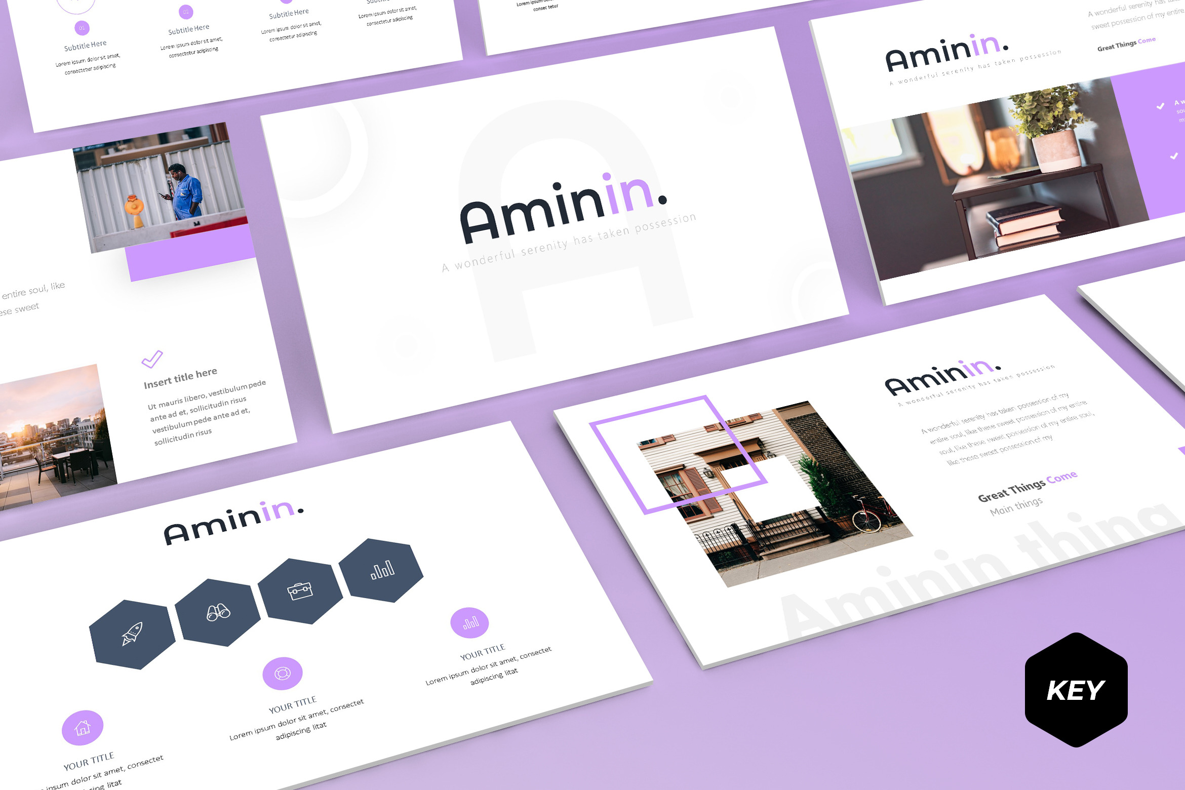 Aminin - Keynote Template, a Presentation Template by AQR Studio