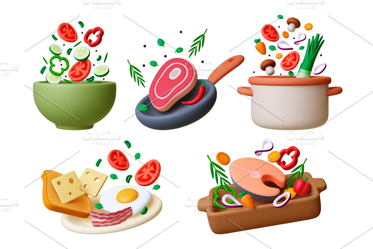 Cooking 3d scenes. Realistic food, a Graphic by Valerie Bodnar