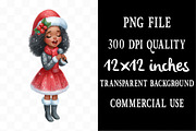 Black Girl Christmas Eve Clipart, an Illustration by Designking (Thumbnail 4 of 5)