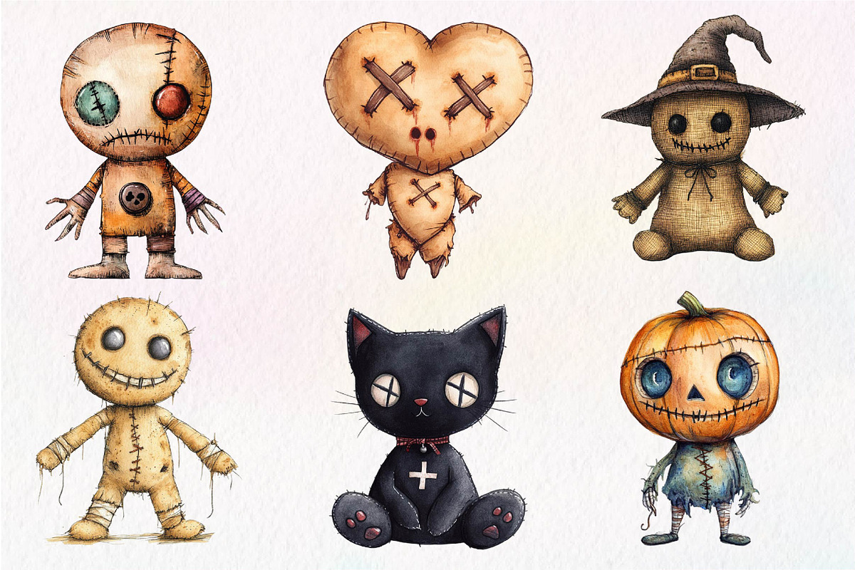 Halloween Voodoo Doll Clipart, an Illustration by Dream Creation (Photo 3 of 7)