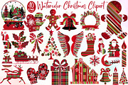 Watercolor Christmas Pattern PNG Cli, an Illustration by Sublimation Artist (Thumbnail 1 of 6)