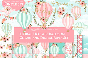 Hot Air Balloon Pink Set