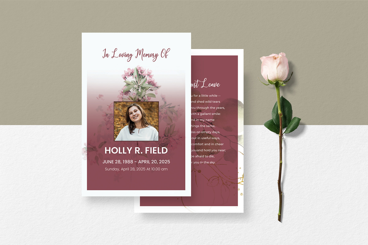 Funeral Program And Prayer Card, a Brochure Template by crazyOWL (Photo 6 of 8)
