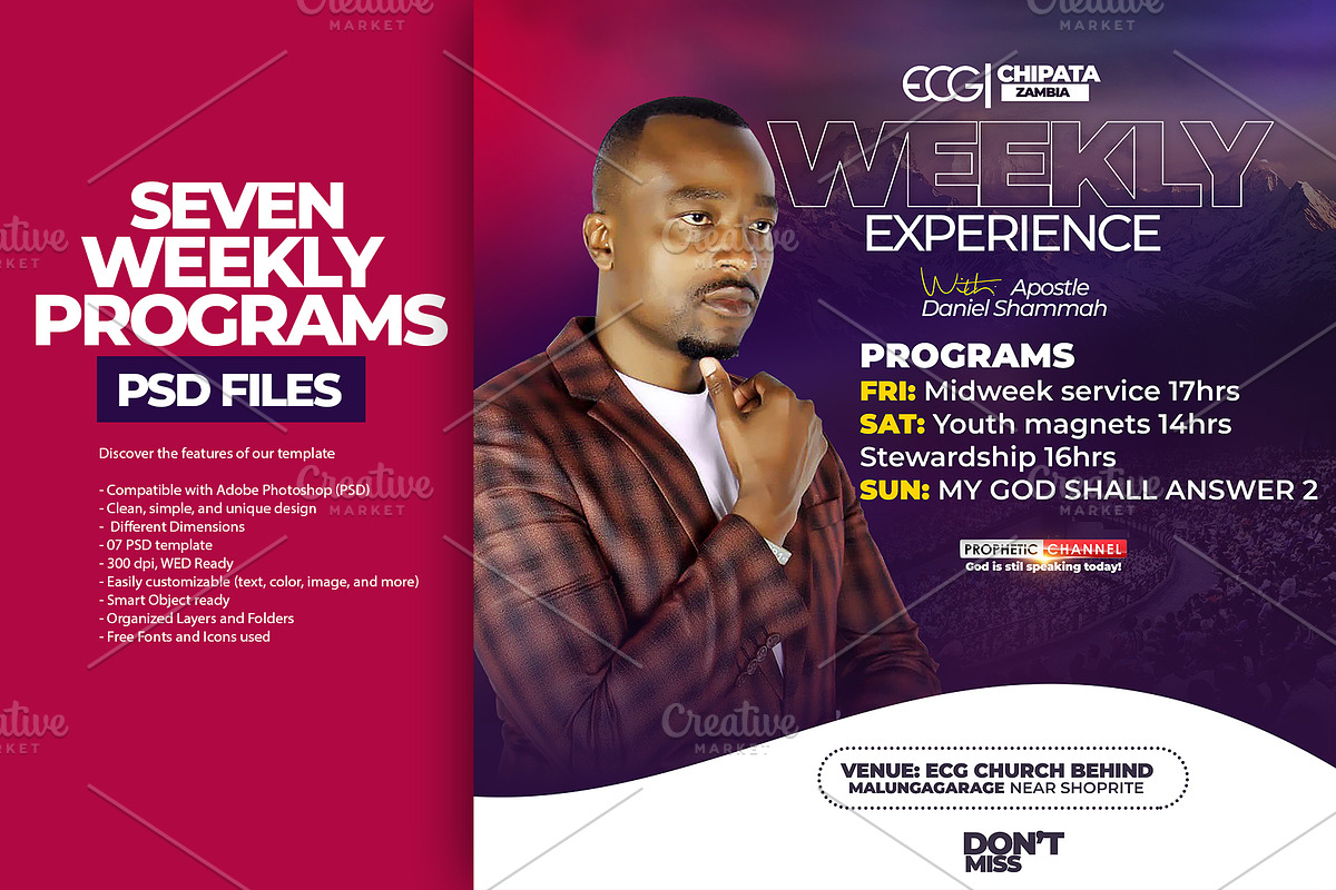 Editable church service program templa