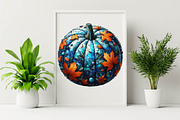Autumn Pumpkin Stained Glass Sublim, an Illustration by SVGArt (Thumbnail 5 of 8)