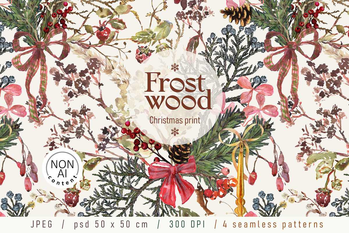 Frostwood. Christmas patterns, a Pattern Graphic by emeraldthue (Photo 1 of 6)