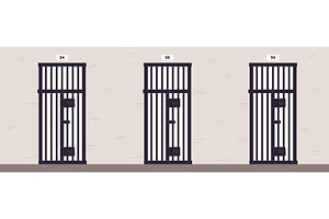 Prison corridor with grated cell, an Object Illustration by Vectorbuum