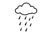 Cloud raining isolated vector icon, an Outline Icon by Nurlan's shop (Thumbnail 2 of 3)