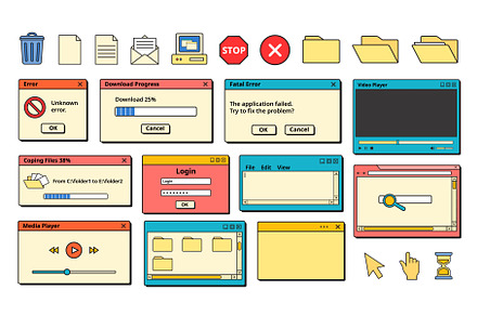 Nostalgic 90s Ui. Retro error, a Technology Illustration by winwin.art