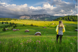 Young woman on the meadow with, a Person Photo by den-belitsky
