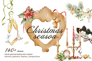 CHRISTMAS holiday Watercolor clipart