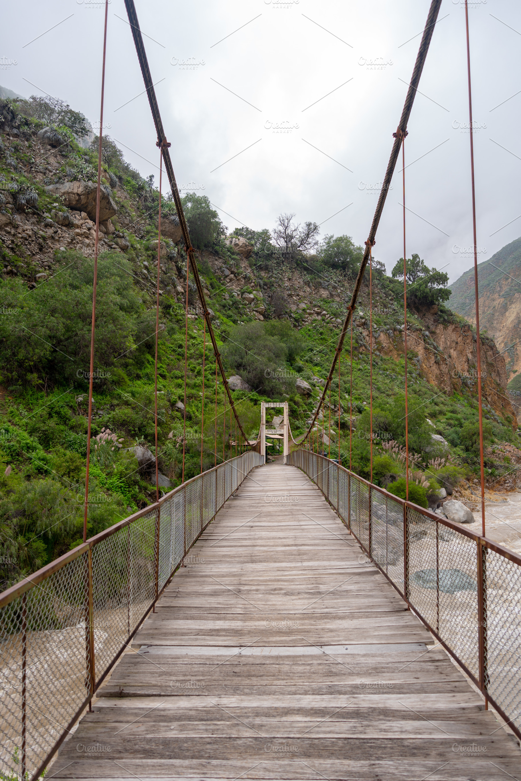 Suspension Bridge over the Colca River, Peru, an Architecture Photo by GoodGoods