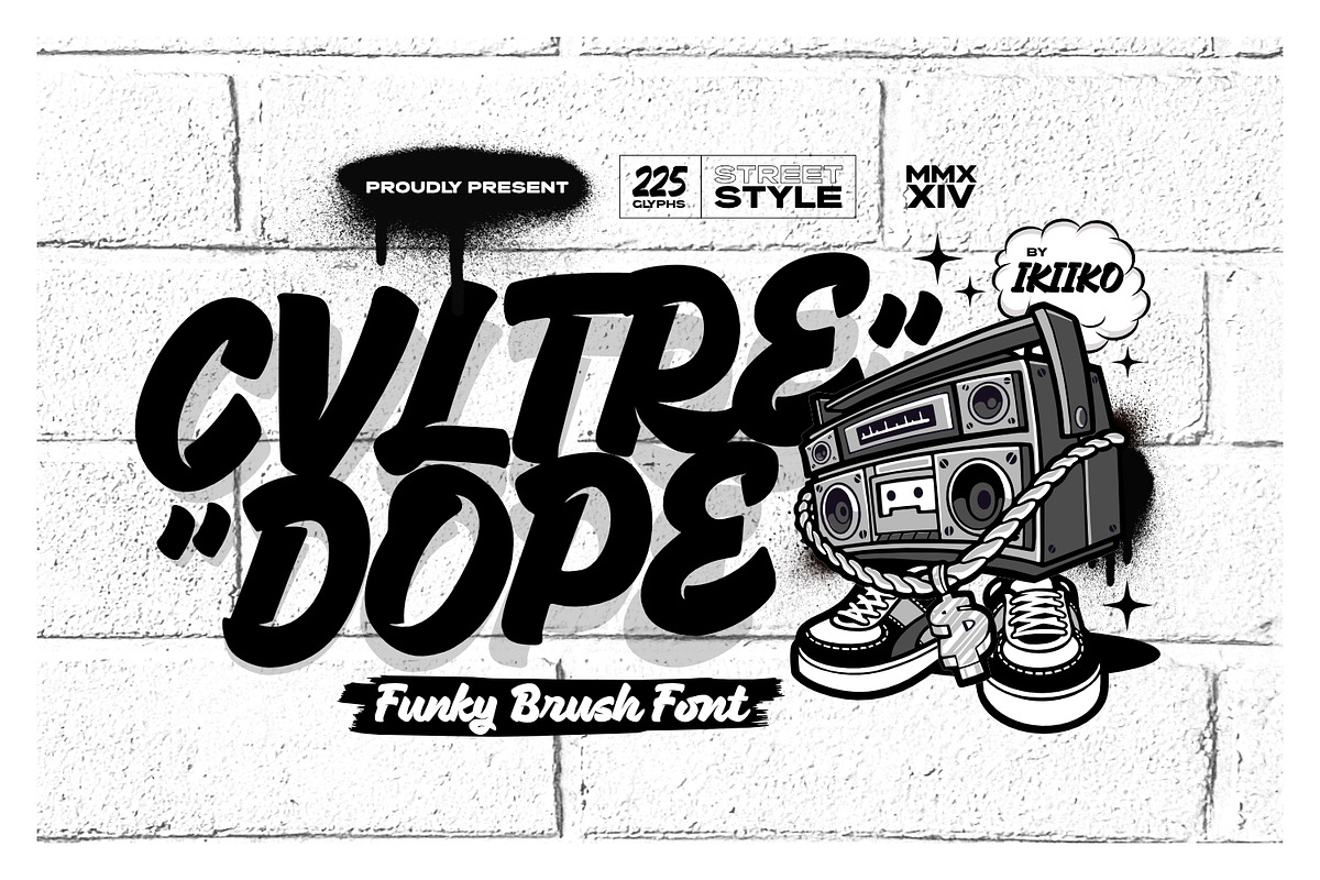 Cvltre Dope - Funky Brush Font, a Script Font by ikiiko (Photo 1 of 7)