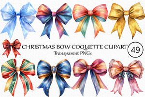 Christmas Bow Coquette clipart, an Illustration by Craft Nest