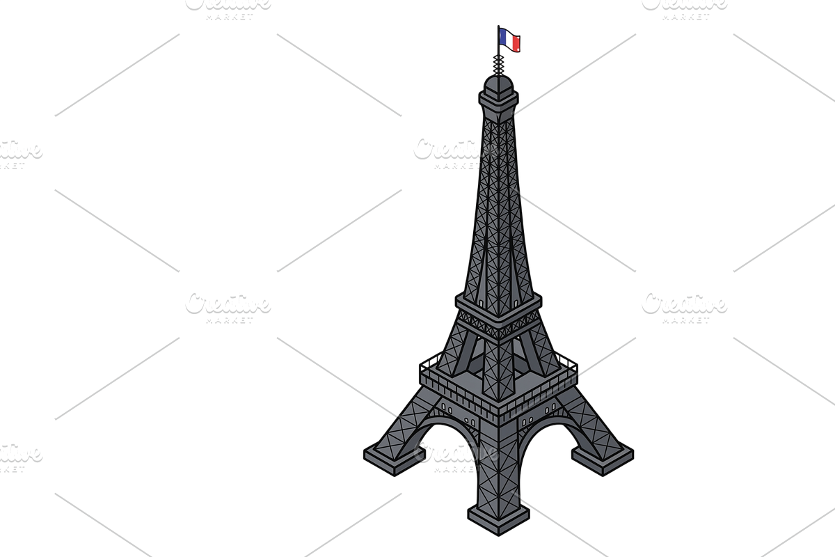 Eiffel Tower - 3D tower landmark, an Object Illustration by Nurlan's shop (Photo 3 of 3)