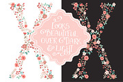 Mint & Coral Floral Alphabet Clipart, an Illustration by Amanda Ilkov (Thumbnail 3 of 5)